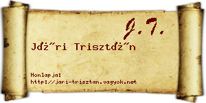 Jári Trisztán névjegykártya